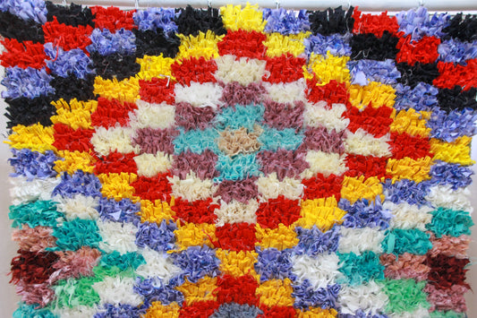 Boucherouite Prism Mosaic — Multicolor Reclaimed-Fabric Runner