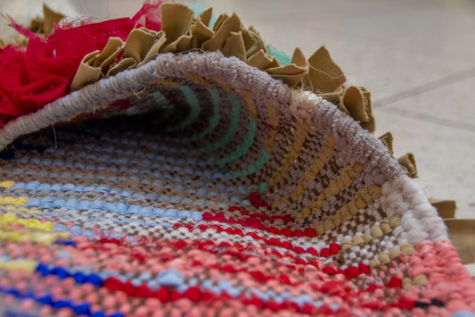 Boucherouite Harlequin Diamonds — Multicolor Reclaimed-Fabric Runner