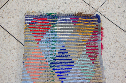 Boucherouite Harlequin Diamonds — Multicolor Reclaimed-Fabric Runner