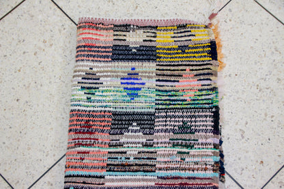 Boucherouite Jewel-Check Mosaic — Multicolor Reclaimed-Fabric Runner
