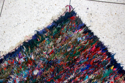 Boucherouite Midnight Confetti — Deep Multicolor Reclaimed-Textile Rug