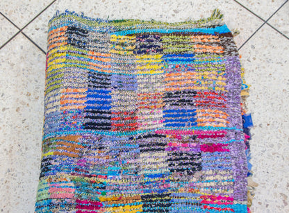 Boucherouite Petal-Cluster Shag — Multicolor Reclaimed-Textile Rug