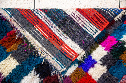 Boucherouite Checker Jewel — Multicolor Reclaimed-Textile Runner