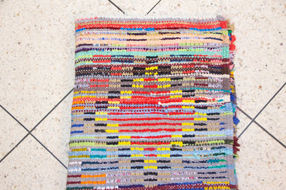 Boucherouite Radiant Diamond Grid — Multicolor Reclaimed-Textile Runner
