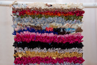 Boucherouite Stripe Study — Multicolor Reclaimed-Textile Mini Runner
