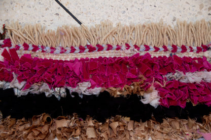 Boucherouite Stripe Study — Multicolor Reclaimed-Textile Mini Runner