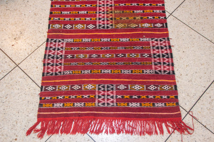 Zemmour Runner – Crimson Ancestry in Handwoven Wool