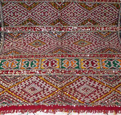 Ait Zayane Henbel Kilim — Labyrinth Bands & Crossed Medallions