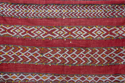 Crimson Atlas – Zayane Vintage Masterpiece in Ancestral Geometry