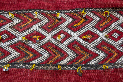 Crimson Atlas – Zayane Vintage Masterpiece in Ancestral Geometry