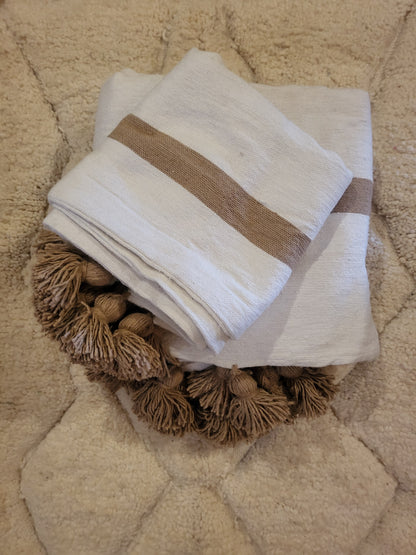 Safi Loom Set — Sand Stripes on Ivory