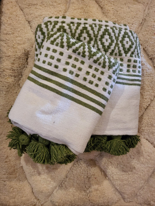 Safi Loom Set — Olive Registers on Ivory