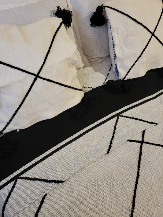 Safi Loom Set — Ink Lattice on Ivory