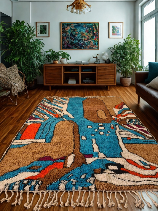 Atlas Flow – Symbolic Beni Mrirt in River and Field Palette