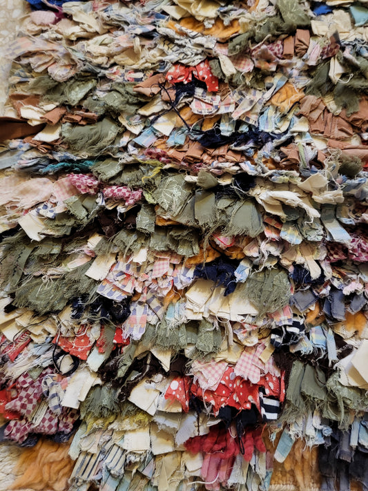 Boucherouite Earthbound Strata — Upcycled Rag Pile