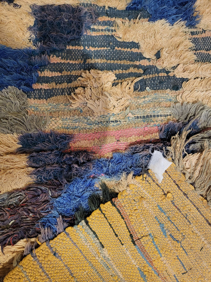 Boucherouite Atlas Chevron — Sand & Indigo Runner