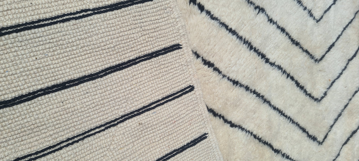 Beni Ourain Chevron Horizon — Monochrome Linear Field