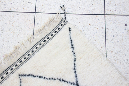 Marmoucha Pile Rug — Ivory Field with Charcoal Lattice