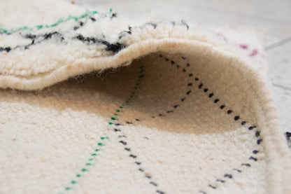 Azilal Pile Rug — Ivory Field with Nested Lozenges & Edge Lattice
