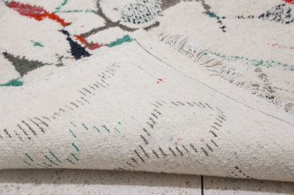 Azilal Pile Rug — Ivory Field with Calligraphic Linework & Atlas Motifs