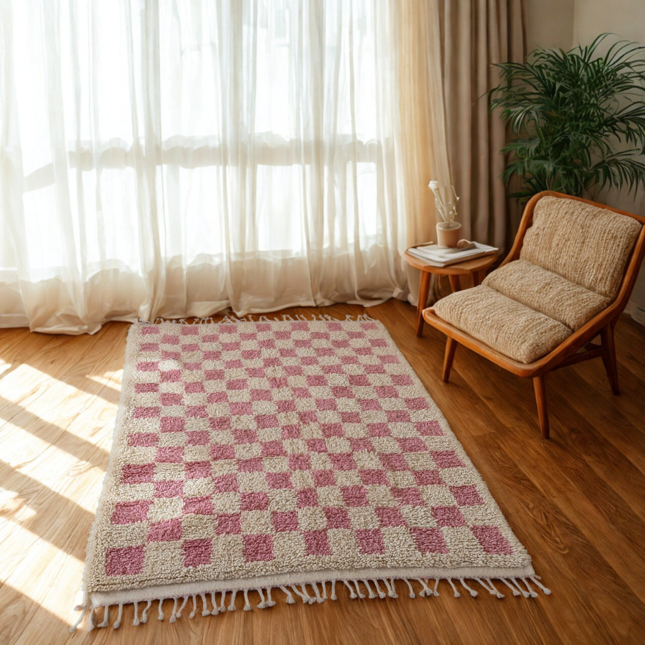Dusty Rose Checker — Marmoucha Reticulated Field