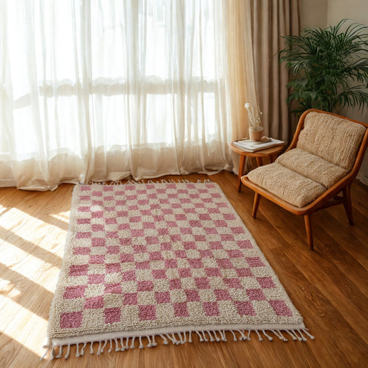 Dusty Rose Checker — Marmoucha Reticulated Field