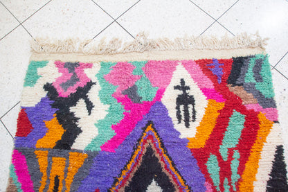 Boujaad Pile Rug — Prismatic Lozenges & Abstract Blocks in Jewel Tones