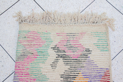 Boujaad Pile Rug — Prismatic Lozenges & Abstract Blocks in Jewel Tones