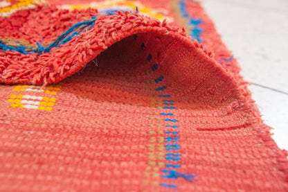 Azilal Red Field with Talismanic Amulets — Minimalist Middle Atlas Wool