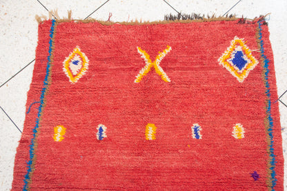 Azilal Red Field with Talismanic Amulets — Minimalist Middle Atlas Wool