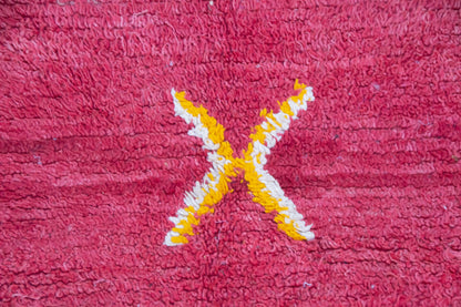 Azilal Red Field with Talismanic Amulets — Minimalist Middle Atlas Wool