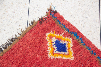 Azilal Red Field with Talismanic Amulets — Minimalist Middle Atlas Wool