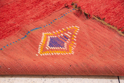 Azilal Red Field with Talismanic Amulets — Minimalist Middle Atlas Wool