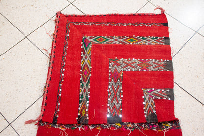 Atlas Radiance – Ait Zayane Red Flatweave with Sequins
