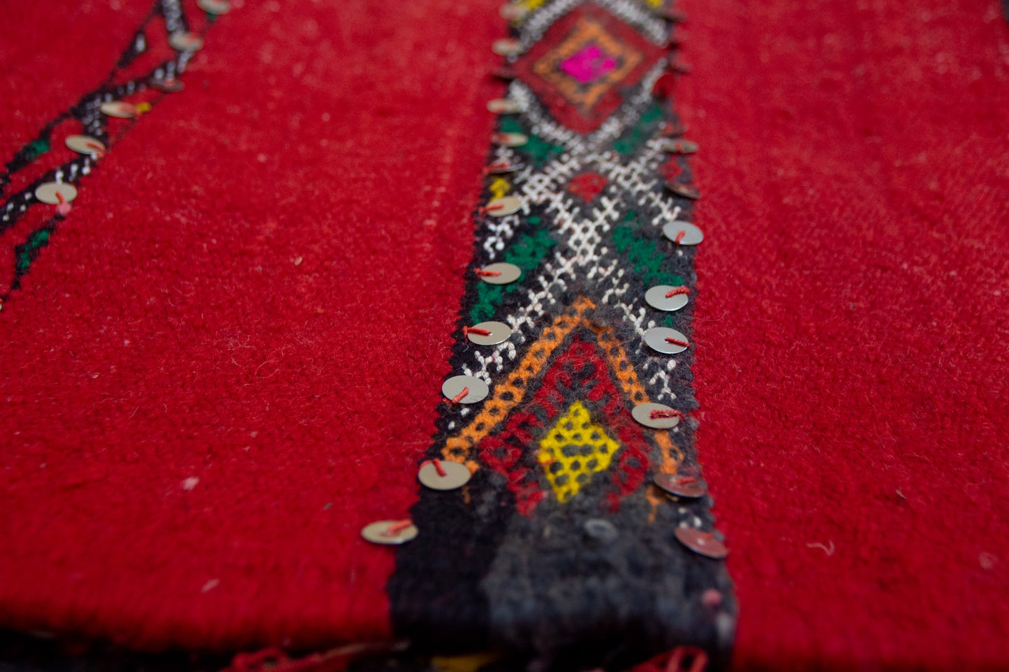 Atlas Radiance – Ait Zayane Red Flatweave with Sequins