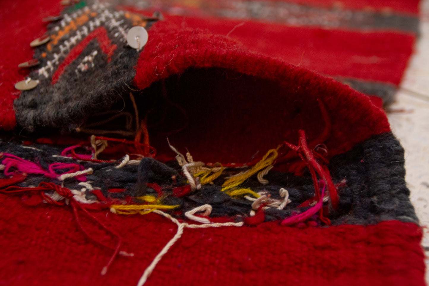 Atlas Radiance – Ait Zayane Red Flatweave with Sequins