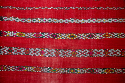 Atlas Radiance – Ait Zayane Red Flatweave with Sequins