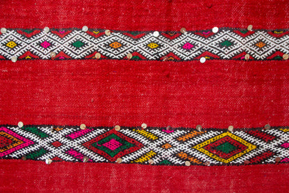 Atlas Radiance – Ait Zayane Red Flatweave with Sequins