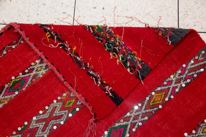 Atlas Radiance – Ait Zayane Red Flatweave with Sequins