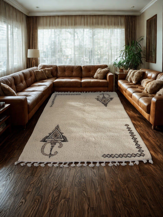 Snowfield Tizerzai – Beni Mrirt Rug with Fibule Symbolism