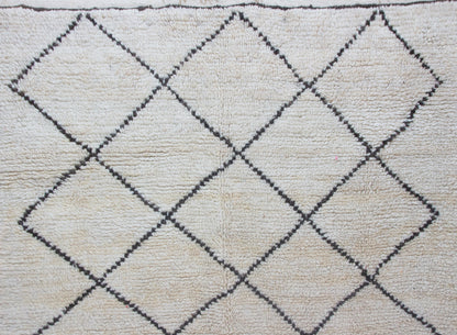 Beni Ourain Fine Grid Lattice — Ivory Wool