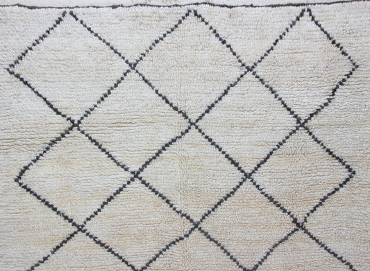 Beni Ourain Fine Grid Lattice — Ivory Wool
