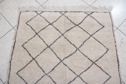 Beni Ourain Fine Grid Lattice — Ivory Wool