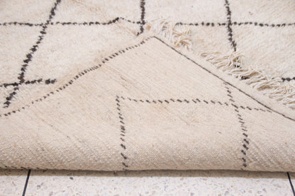 Beni Ourain Fine Grid Lattice — Ivory Wool