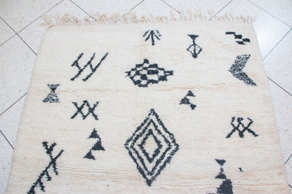 Azilal Glyph Constellation — Ivory Wool with Charcoal Symbols