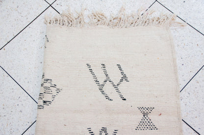 Azilal Glyph Constellation — Ivory Wool with Charcoal Symbols