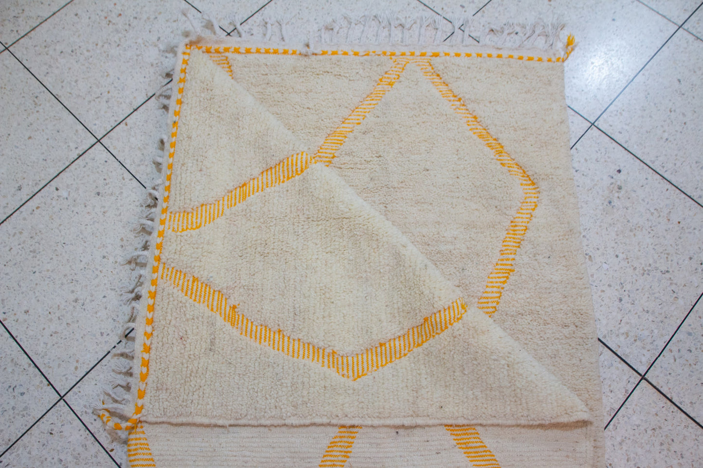 Marmoucha Saffron Open Lattice — Ivory Wool