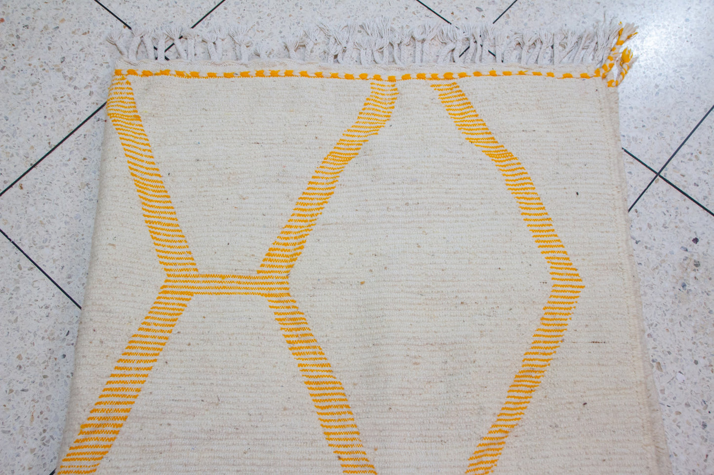 Marmoucha Saffron Open Lattice — Ivory Wool