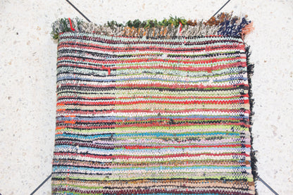 Boucherouite Checker Patch — Multicolor Recycled Fabric Runner