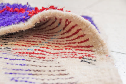 Boujaad Chevron & Talisman — Multicolor Wool on Ivory